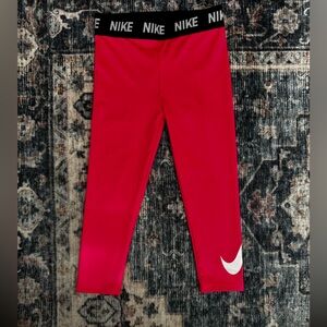 NWOT Nike Kids Pink Leggings with White Swoosh